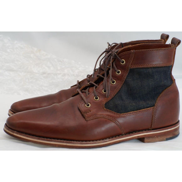 $499.00 HELM Boots Men's Lace-up Leather Brown MADE IN USA - Size 10 - Picture 2 of 11